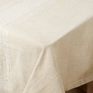 Jacquard rhombus border tablecloth, beige and ecru, 170x200cm