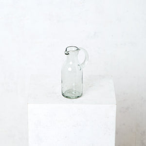 Milk jug 300ml tall transparent blown glass