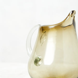 Milk jug 150ml small smoked blown glass
