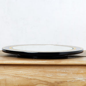 Olinalá mirror rotating tray and black, lilac and mustard animals