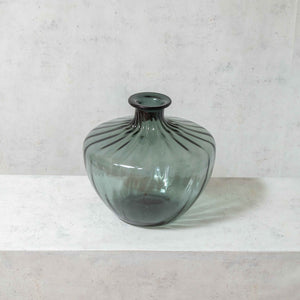 Decorative smoke-colored glass bottle