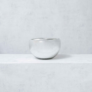 Silver Blown Glass Bowl 25x19