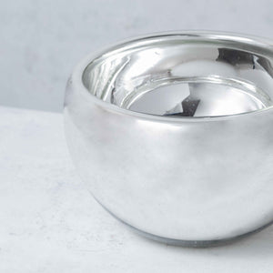 Silver Blown Glass Bowl 25x19