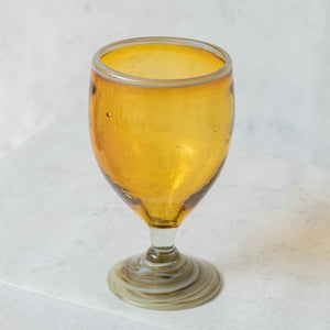 Amber blown glass low cup