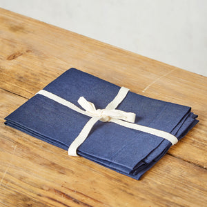 Pack of 2 linen napkins, navy blue