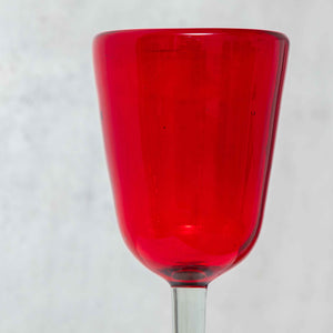 Copa Vidrio Soplado Campana, roja 20cm