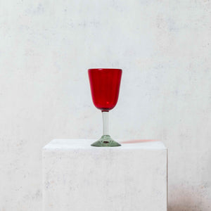 Copa Vidrio Soplado Campana, roja 18cm