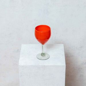 Copa Vidrio Soplado naranja 18cm