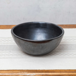 Black Burnished Clay Salad Bowl