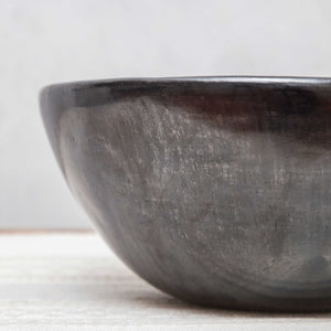 Black Burnished Clay Salad Bowl