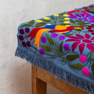 Zinacantán Blue and Multicolor Embroidered Tapestry