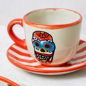 Juego de Café Cerámica Esmaltada Calavera (2 comensales)