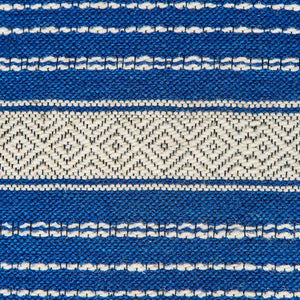 Blue and beige virgin wool rug