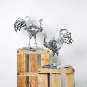 metal chiseled rooster