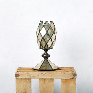 Lampe de table miroir vieilli ananas