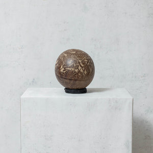 Gourde sculptée "El Rescate" en marron foncé
