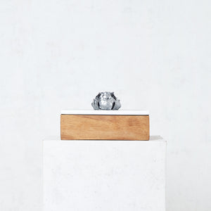 Olinalá Flor box, wood, white and gray