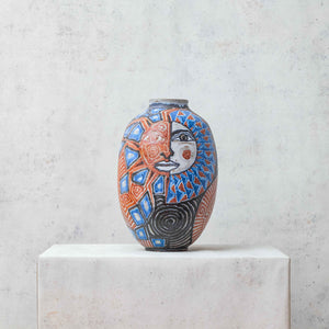 Vase éclipse en argile peinte - Manuel Morales
