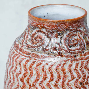 Vase zigzag en terre cuite peinte en argile - Manuel Morales