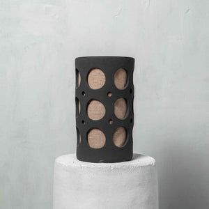 Lampe de table Barro peinte en noir avec jute