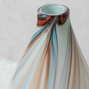 White Blown Glass Psychedelia Vase