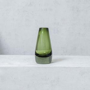 Small Green Blown Glass Drop Vase