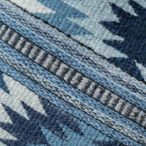 Mazahua pedal loom cushion in blue
