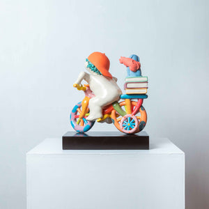 Sculpture Rodo Padilla - Traverser la vie avec un vélo