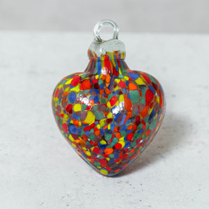 Corazón vidrio soplado confeti multicolor pequeño