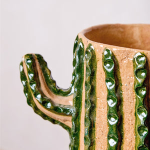 Pack of 3 Glazed Clay Cactus Pots