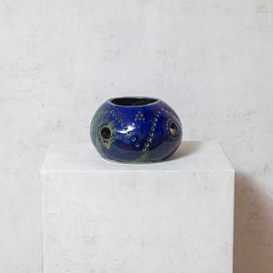 Kalimori Ceramic Candle Holder Cobalt Blue Openwork