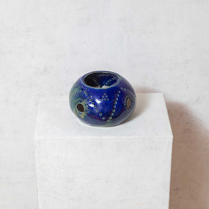 Kalimori Ceramic Candle Holder Cobalt Blue Openwork