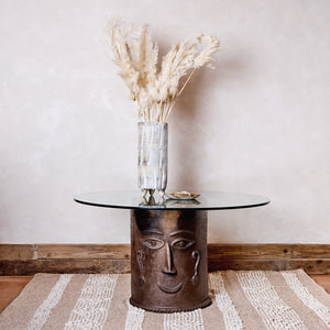 Man and Woman Baked Clay Side Table