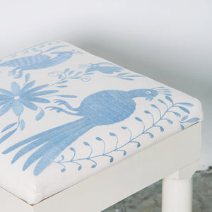 Tenango Blue Upholstered Bench