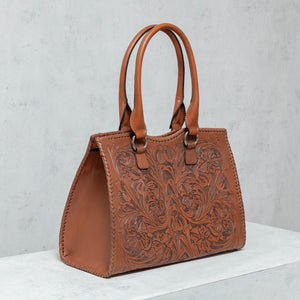 Brown embossed leather "Tote bag"