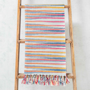 Châle Pedal Loom, rayures abstraites multicolores
