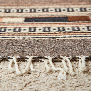 Taupe and brown wool rug
