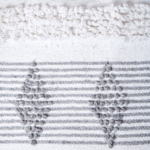 Gray rhombus cotton rug