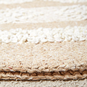Beige and ecru cotton rug