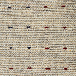 Beige, red and blue wool rug