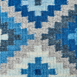 Blue and gray wool rug