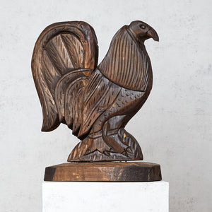 Coq en bois sculpté - foncé