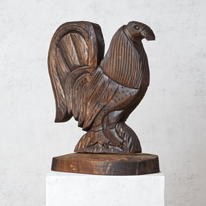 Carved wooden rooster - dark