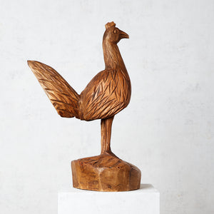 Carved wooden rooster - clear