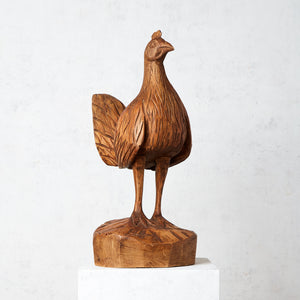 Carved wooden rooster - clear