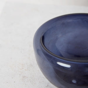 Small navy blue glass bowl