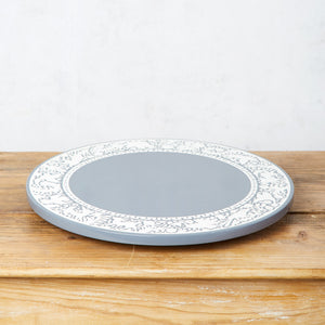 Olinalá gray and beige rotating tray