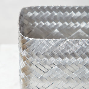 Woven aluminum basket