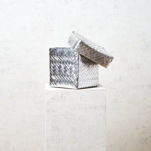 Caja de aluminio tejido cuadrada pequeña