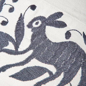 Tenango raw and gray tablecloth set 180x245cm with 8 beige napkins